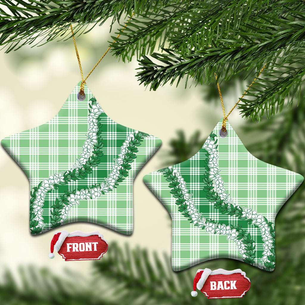 Green Hawaii Palaka Ceramic Ornament Hawaiian Honohono Lei LT05 Star Green - Polynesian Pride