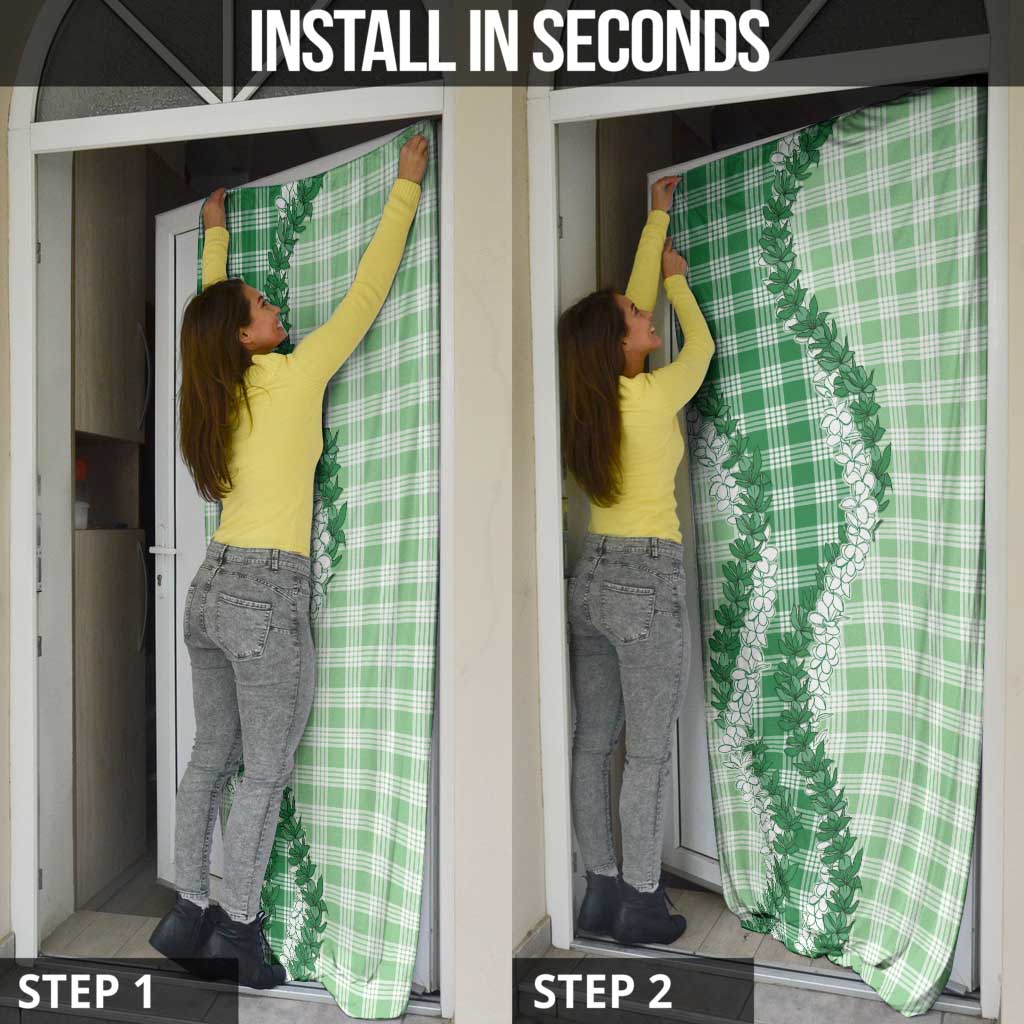 Green Hawaii Palaka Door Cover Hawaiian Honohono Lei