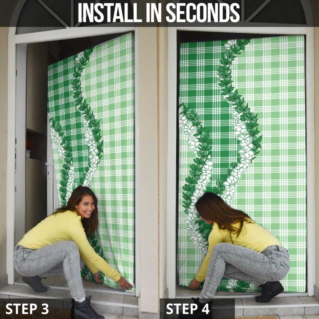 Green Hawaii Palaka Door Cover Hawaiian Honohono Lei