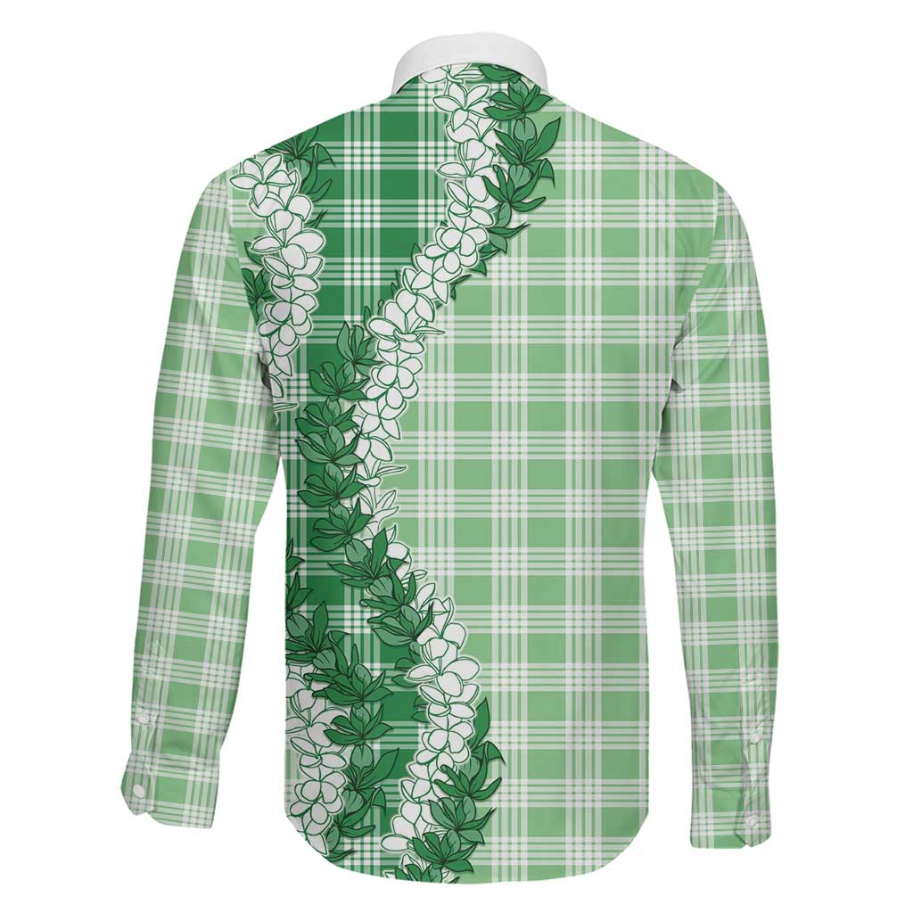 Green Hawaii Palaka Family Matching Puletasi and Hawaiian Shirt Hawaiian Honohono Lei LT05 - Polynesian Pride