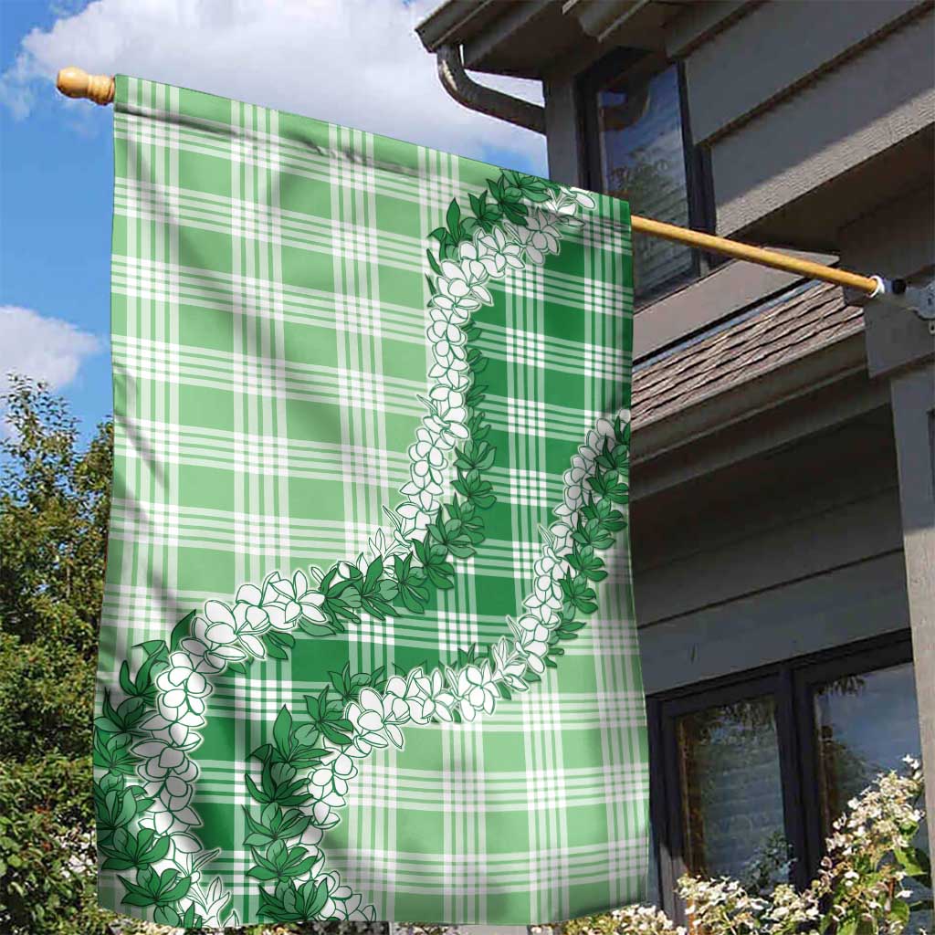 Green Hawaii Palaka Garden Flag Hawaiian Honohono Lei