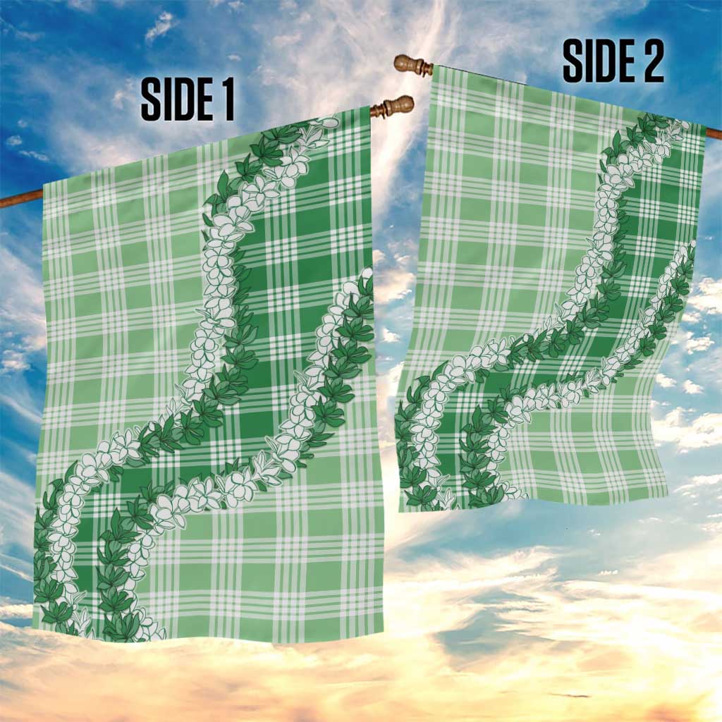 Green Hawaii Palaka Garden Flag Hawaiian Honohono Lei