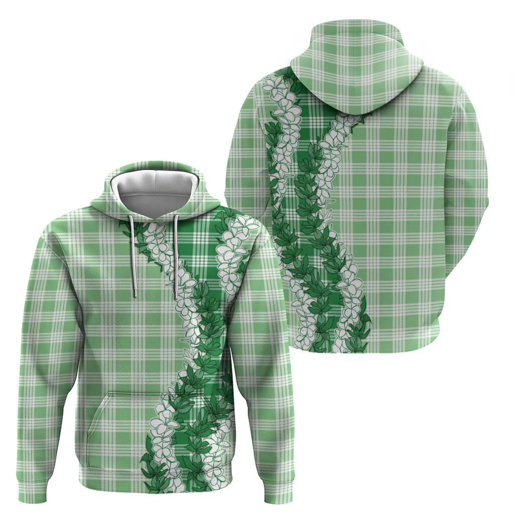 Green Hawaii Palaka Hoodie Hawaiian Honohono Lei