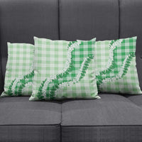 Green Hawaii Palaka Pillow Cover Hawaiian Honohono Lei
