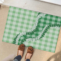Green Hawaii Palaka Rubber Doormat Hawaiian Honohono Lei