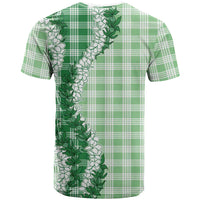 Green Hawaii Palaka T Shirt Hawaiian Honohono Lei