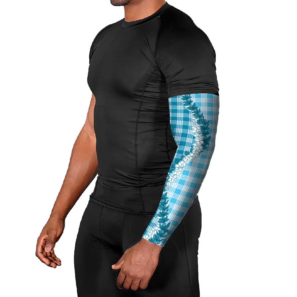Blue Hawaii Palaka Arm Sleeves Hawaiian Honohono Lei