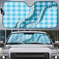 Blue Hawaii Palaka Auto Sun Shade Hawaiian Honohono Lei