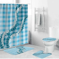 Blue Hawaii Palaka Bathroom Set Hawaiian Honohono Lei