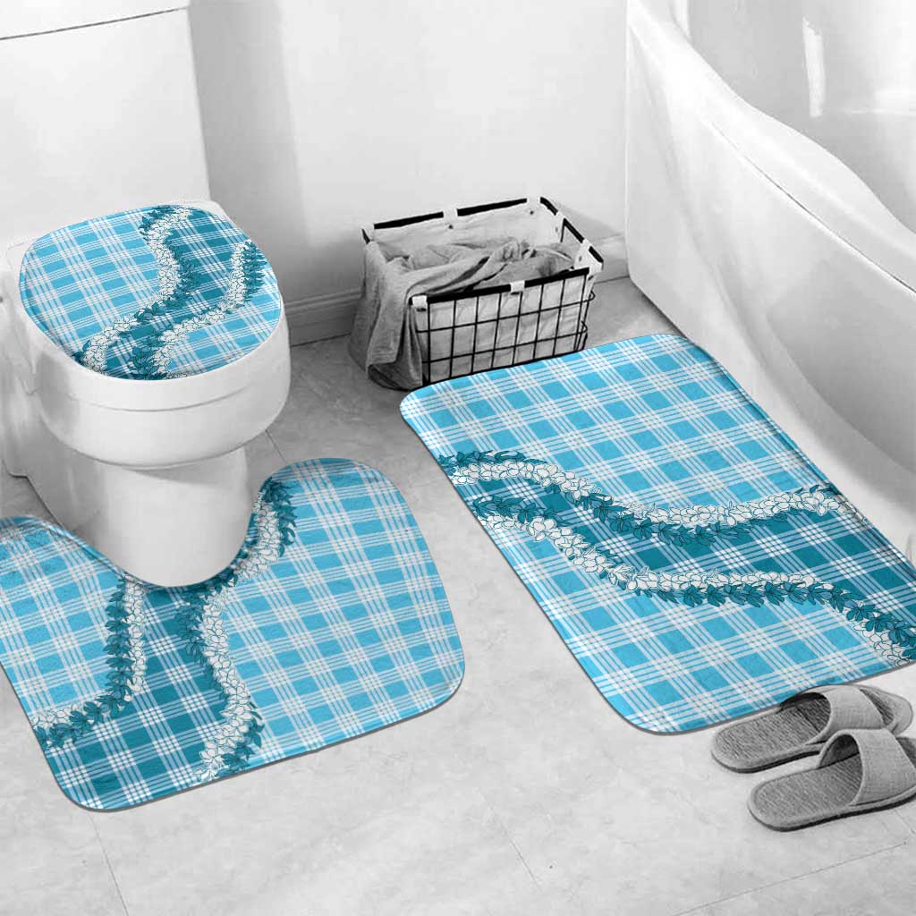 Blue Hawaii Palaka Bathroom Set Hawaiian Honohono Lei
