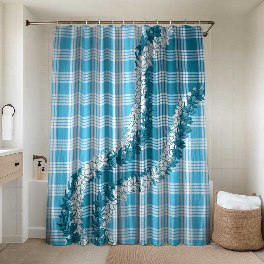 Blue Hawaii Palaka Bathroom Set Hawaiian Honohono Lei