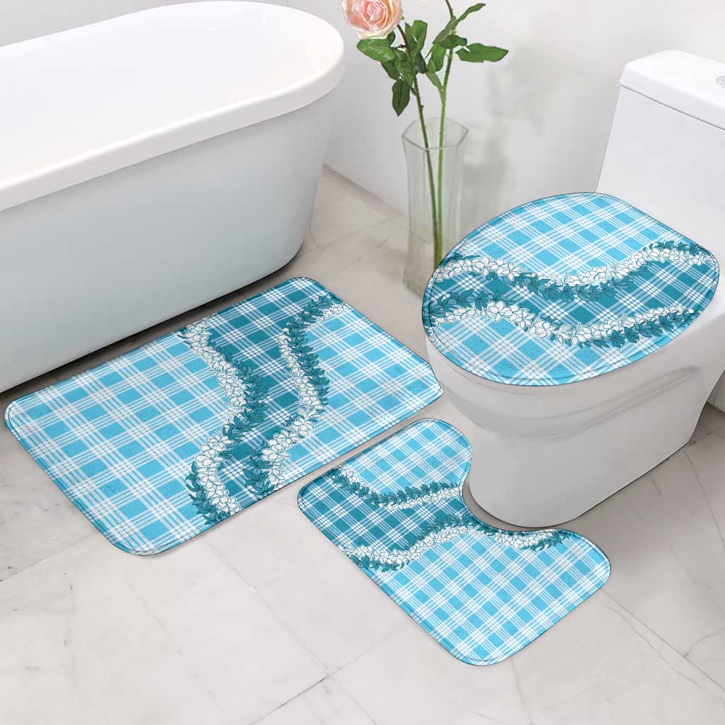Blue Hawaii Palaka Bathroom Set Hawaiian Honohono Lei