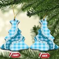 Blue Hawaii Palaka Ceramic Ornament Hawaiian Honohono Lei LT05 Christmas Tree Blue - Polynesian Pride