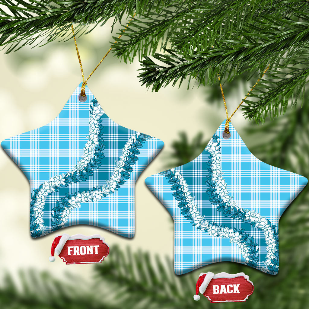 Blue Hawaii Palaka Ceramic Ornament Hawaiian Honohono Lei LT05 Star Blue - Polynesian Pride