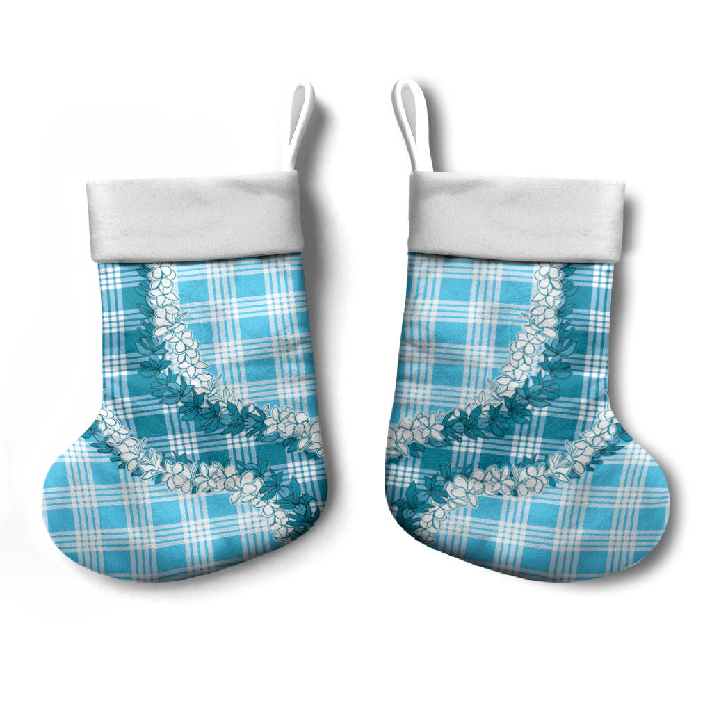 Blue Hawaii Palaka Christmas Stocking Hawaiian Honohono Lei LT05 - Polynesian Pride