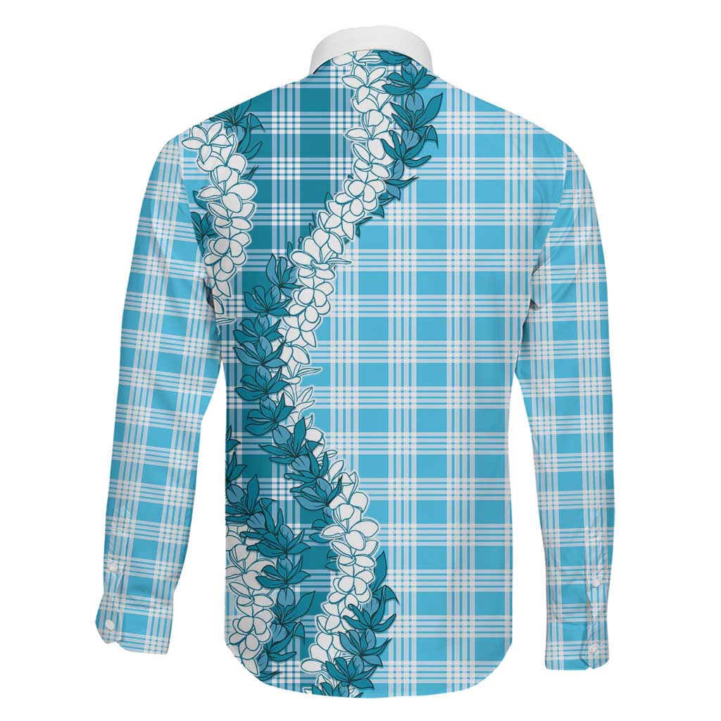 Blue Hawaii Palaka Family Matching Puletasi and Hawaiian Shirt Hawaiian Honohono Lei LT05 - Polynesian Pride