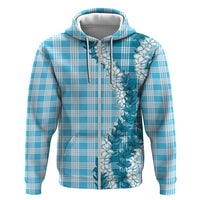 Blue Hawaii Palaka Hoodie Hawaiian Honohono Lei