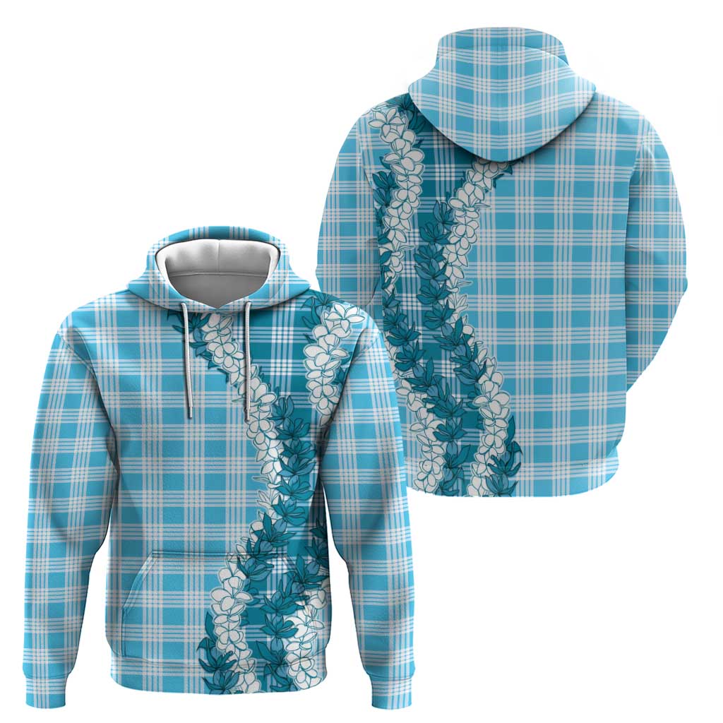 Blue Hawaii Palaka Hoodie Hawaiian Honohono Lei