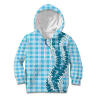Blue Hawaii Palaka Kid Hoodie Hawaiian Honohono Lei