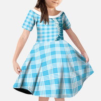 Blue Hawaii Palaka Kid Short Sleeve Dress Hawaiian Honohono Lei