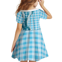 Blue Hawaii Palaka Kid Short Sleeve Dress Hawaiian Honohono Lei