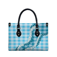 Blue Hawaii Palaka Leather Bag Hawaiian Honohono Lei