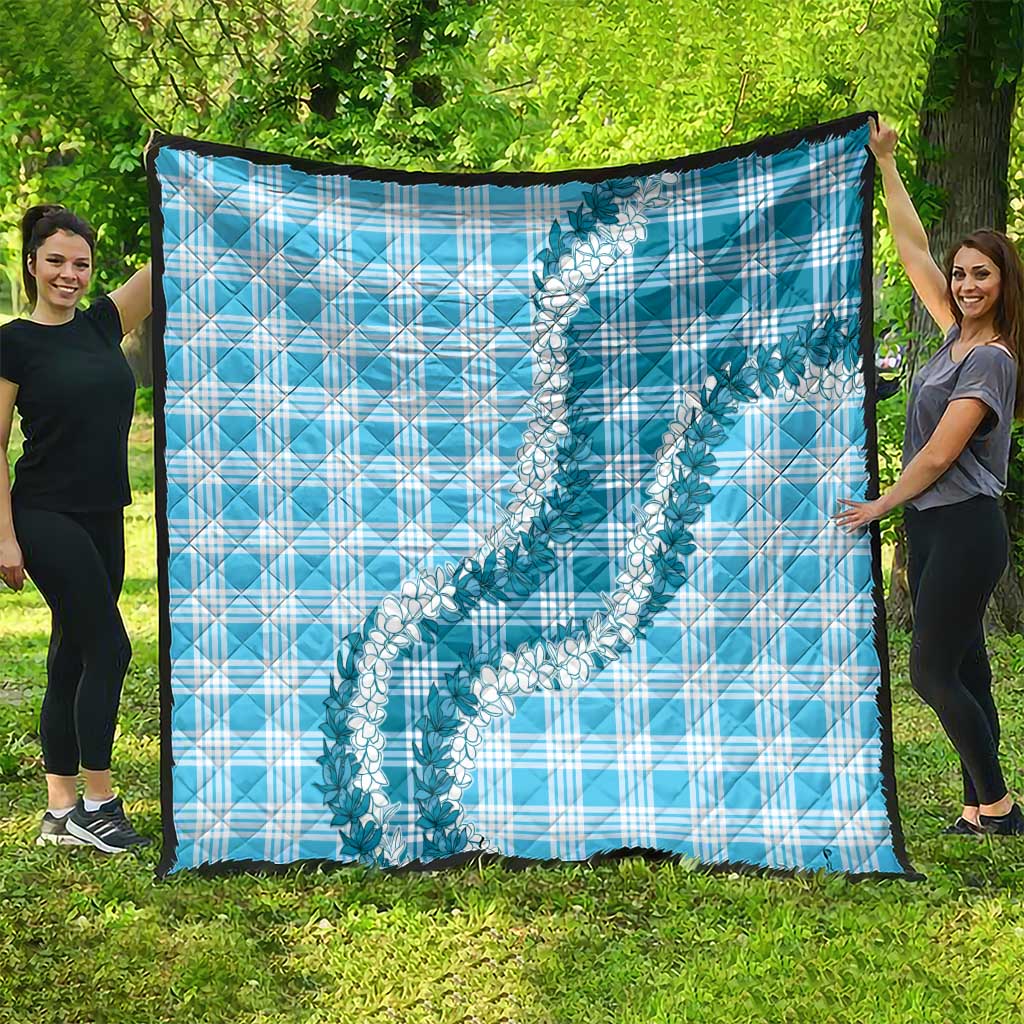 Blue Hawaii Palaka Quilt Hawaiian Honohono Lei