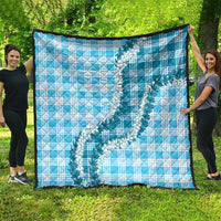 Blue Hawaii Palaka Quilt Hawaiian Honohono Lei