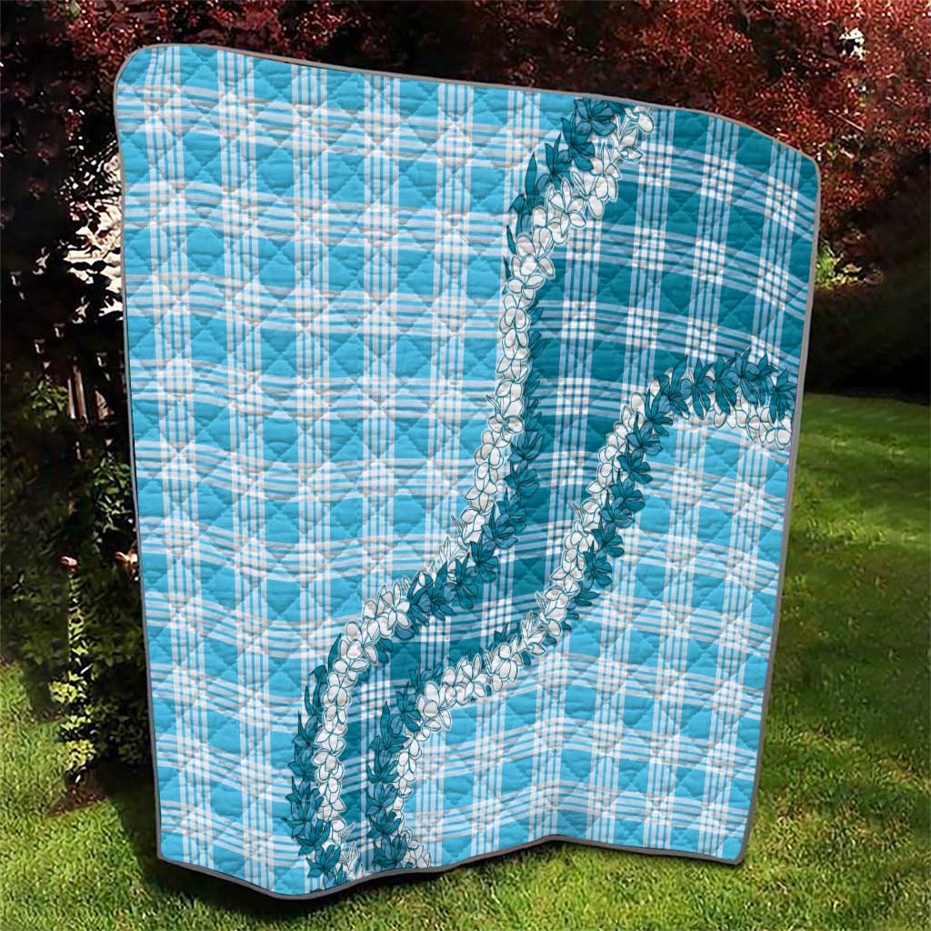 Blue Hawaii Palaka Quilt Hawaiian Honohono Lei