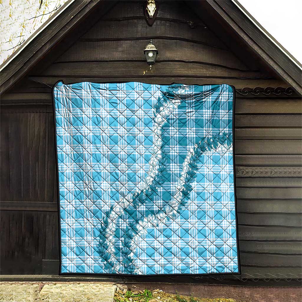 Blue Hawaii Palaka Quilt Hawaiian Honohono Lei
