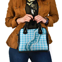 Blue Hawaii Palaka Shoulder Handbag Hawaiian Honohono Lei