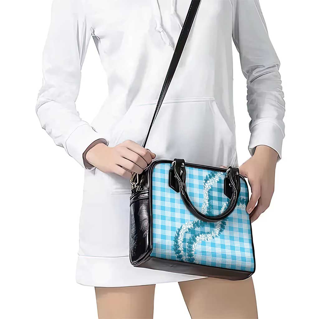 Blue Hawaii Palaka Shoulder Handbag Hawaiian Honohono Lei