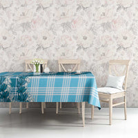 Blue Hawaii Palaka Tablecloth Hawaiian Honohono Lei