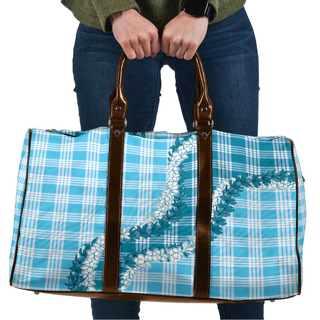 Blue Hawaii Palaka Travel Bag Hawaiian Honohono Lei