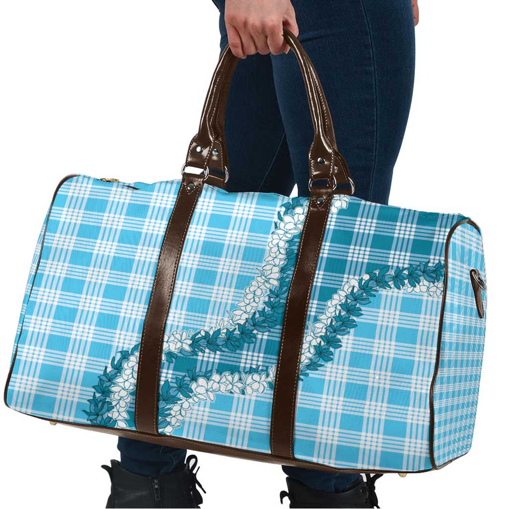 Blue Hawaii Palaka Travel Bag Hawaiian Honohono Lei