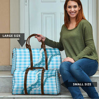 Blue Hawaii Palaka Travel Bag Hawaiian Honohono Lei