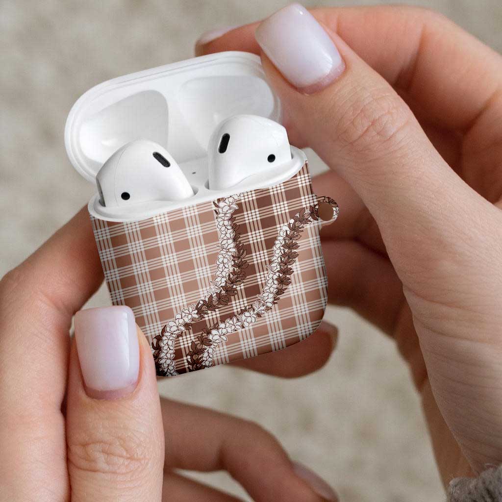 Beige Hawaii Palaka AirPods Case Hawaiian Honohono Lei