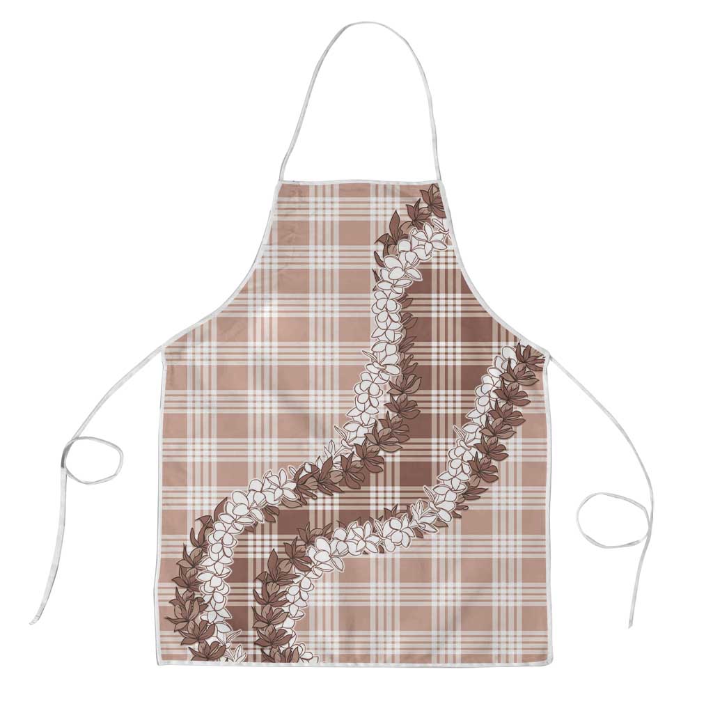 Beige Hawaii Palaka Apron Hawaiian Honohono Lei