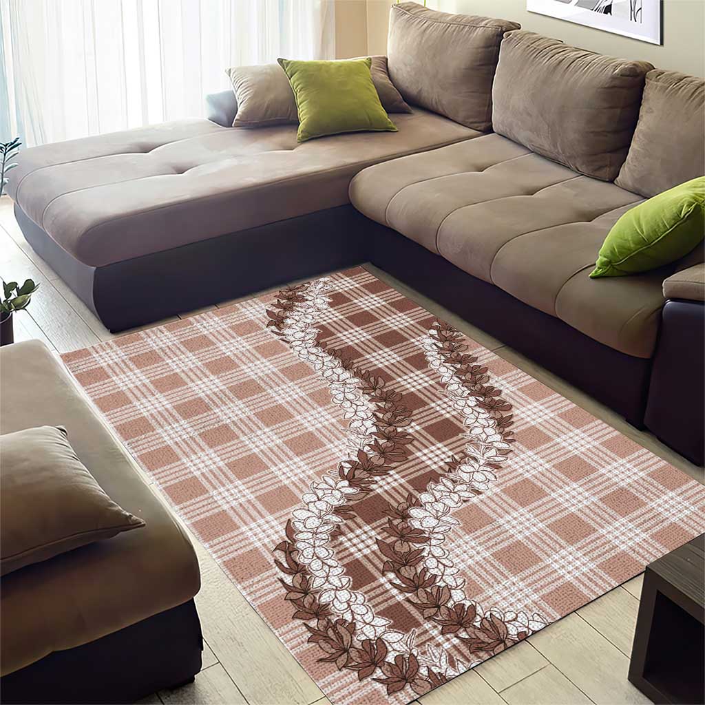 Beige Hawaii Palaka Area Rug Hawaiian Honohono Lei