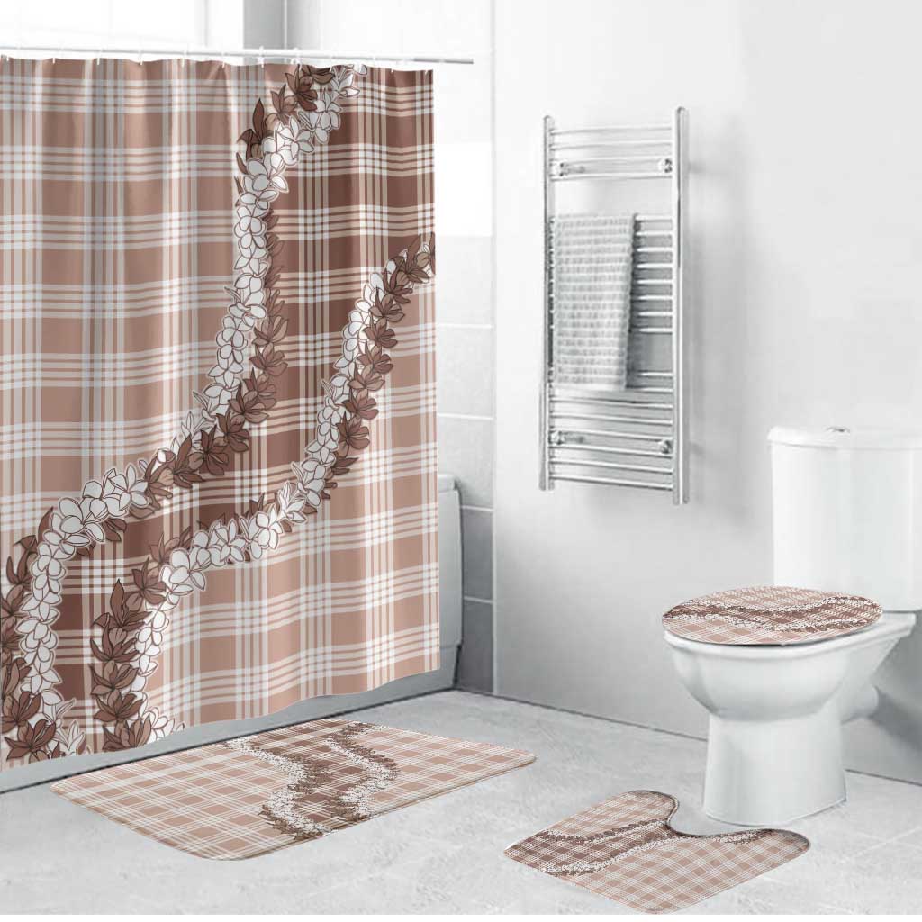 Beige Hawaii Palaka Bathroom Set Hawaiian Honohono Lei