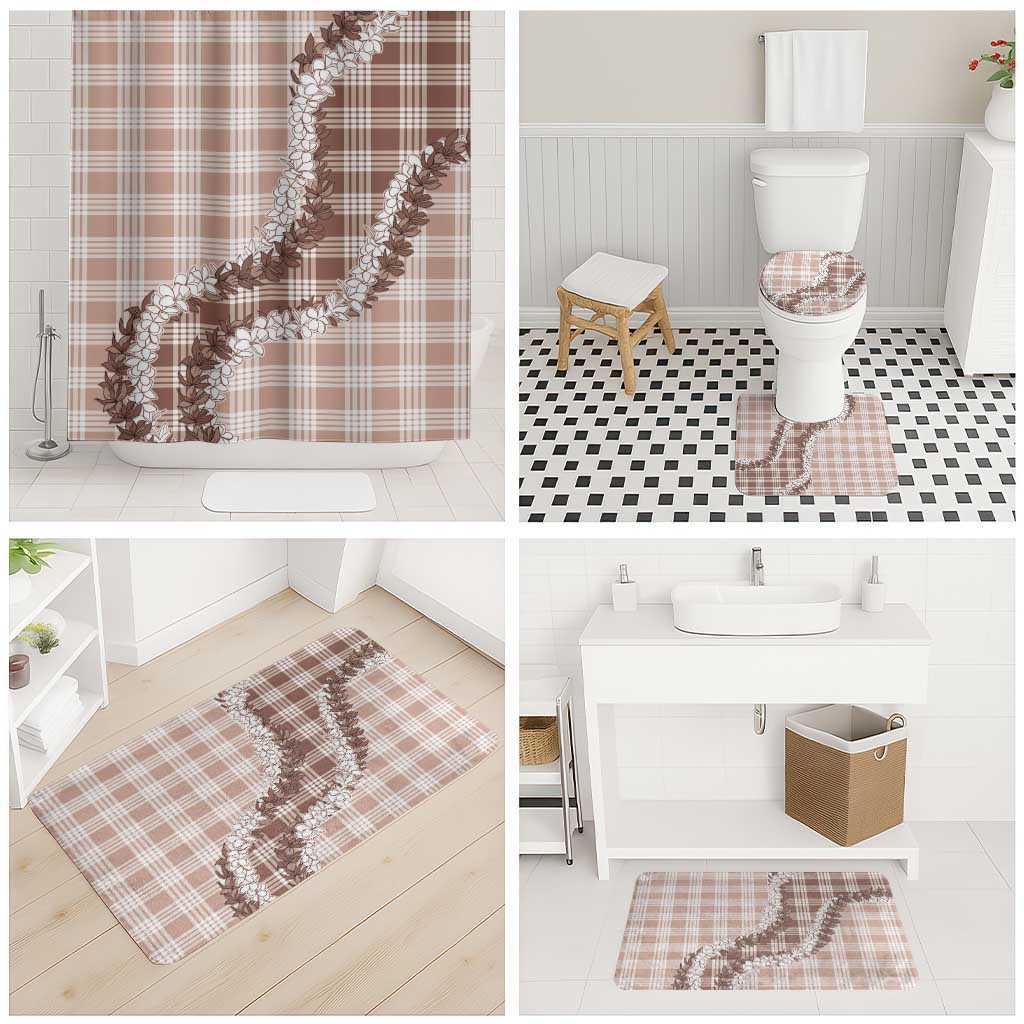 Beige Hawaii Palaka Bathroom Set Hawaiian Honohono Lei