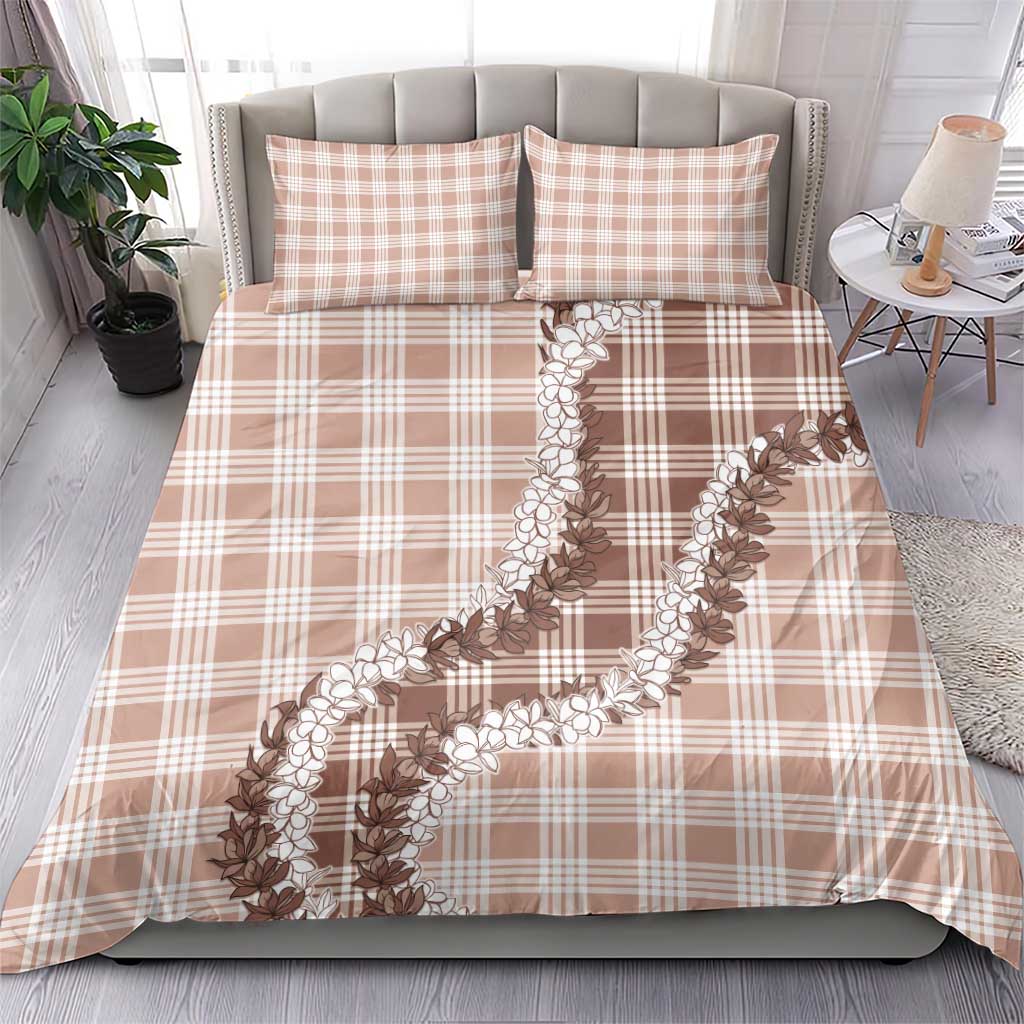 Beige Hawaii Palaka Bedding Set Hawaiian Honohono Lei