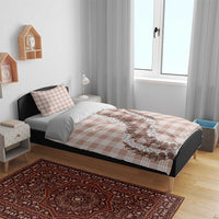 Beige Hawaii Palaka Bedding Set Hawaiian Honohono Lei