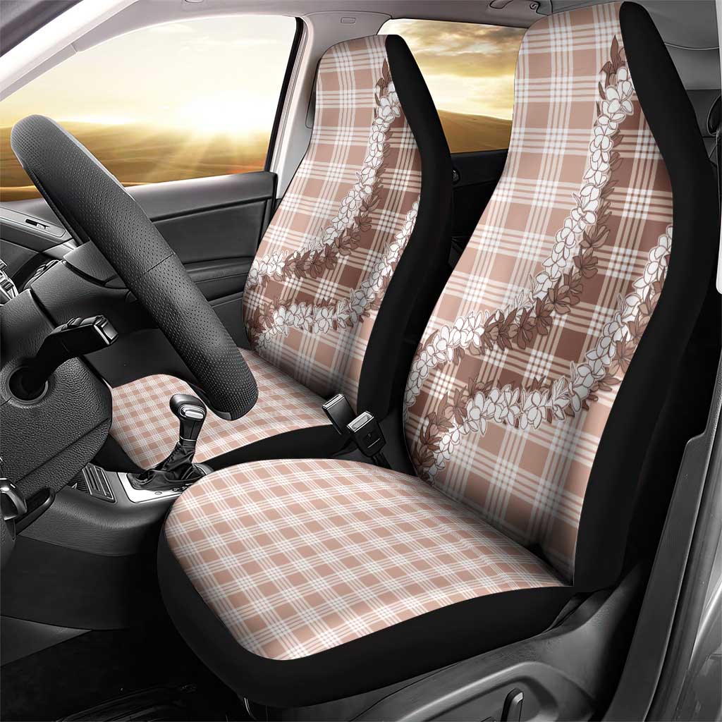 Beige Hawaii Palaka Car Seat Cover Hawaiian Honohono Lei