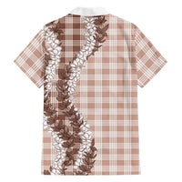 Hawaii Palaka Honohono Lei – Family Matching Off-Shoulder Dress & Hawaiian Shirt – Beige LT05 - Polynesian Pride