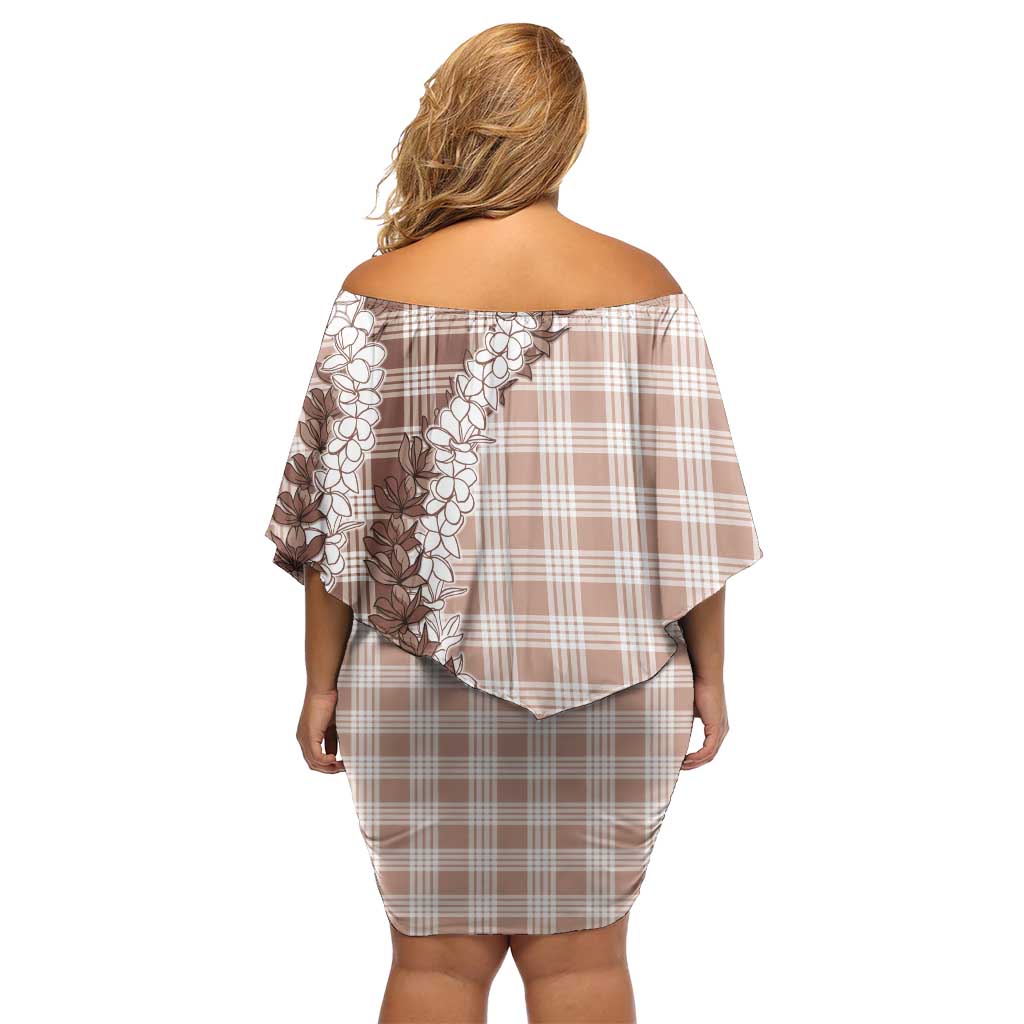 Hawaii Palaka Honohono Lei – Family Matching Off-Shoulder Dress & Hawaiian Shirt – Beige LT05 - Polynesian Pride
