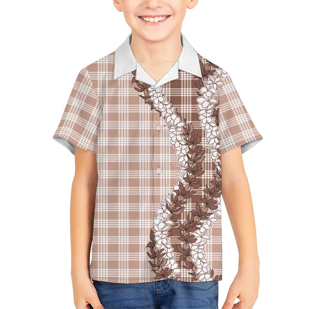 Beige Hawaii Palaka Family Matching Puletasi and Hawaiian Shirt Hawaiian Honohono Lei LT05 Son's Shirt Beige - Polynesian Pride