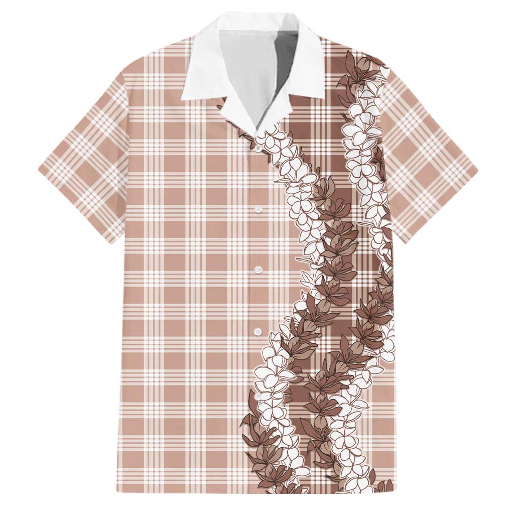 Beige Hawaii Palaka Family Matching Tank Maxi Dress and Hawaiian Shirt Hawaiian Honohono Lei LT05 Dad's Shirt - Short Sleeve Beige - Polynesian Pride