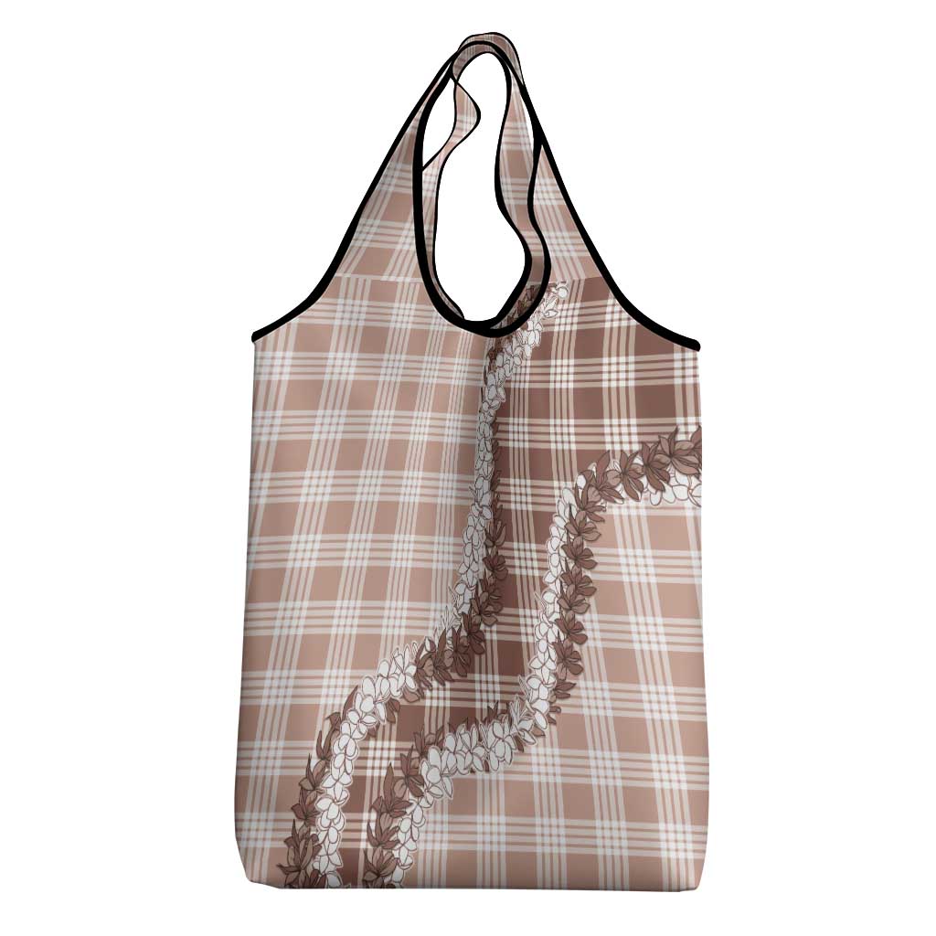 Beige Hawaii Palaka Grocery Bag Hawaiian Honohono Lei
