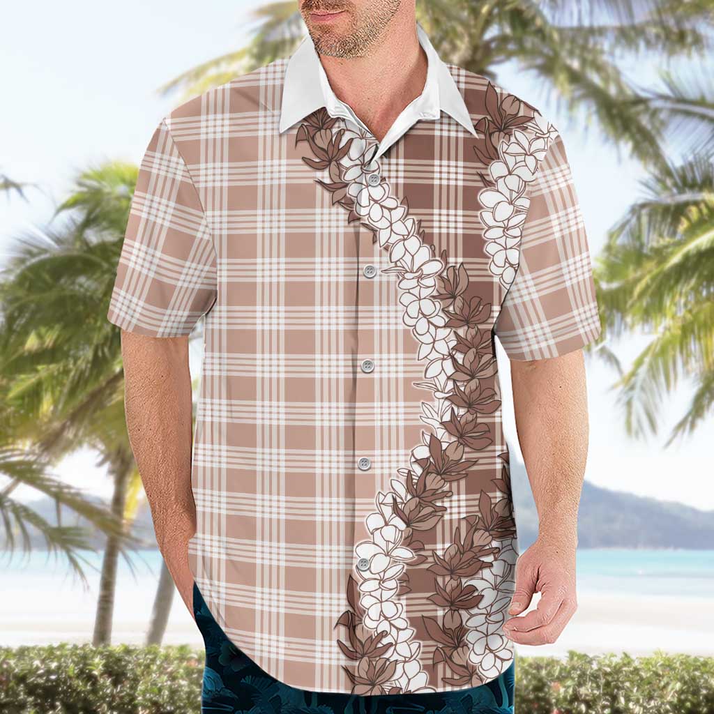 Beige Hawaii Palaka Hawaiian Shirt Hawaiian Honohono Lei